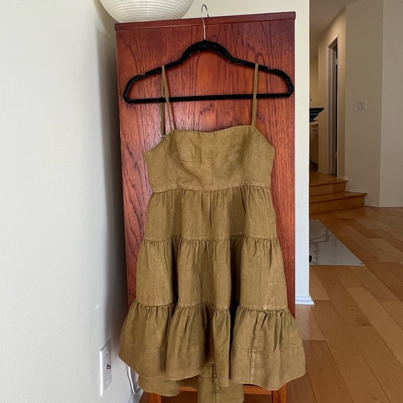 SOLD Shona Joy Lucille Tiered Mini Dress in Cumin - Picture 13 of 15